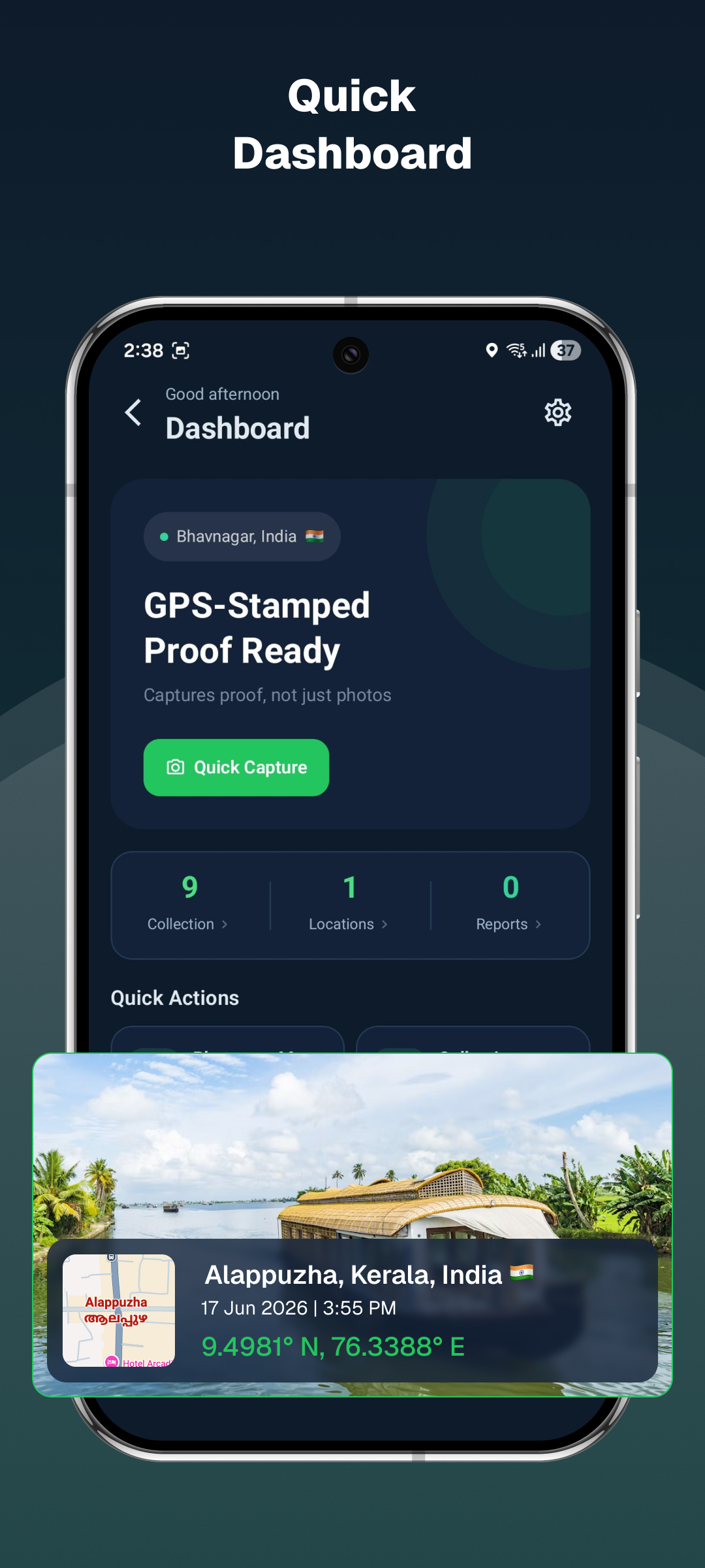A quick dashboard for field work
