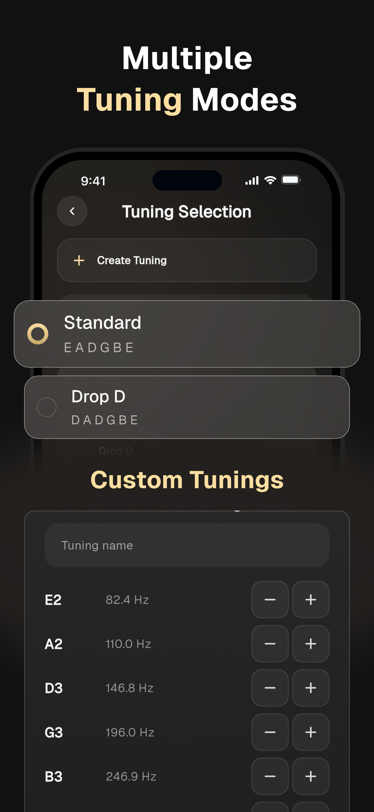 Multiple tuning modes