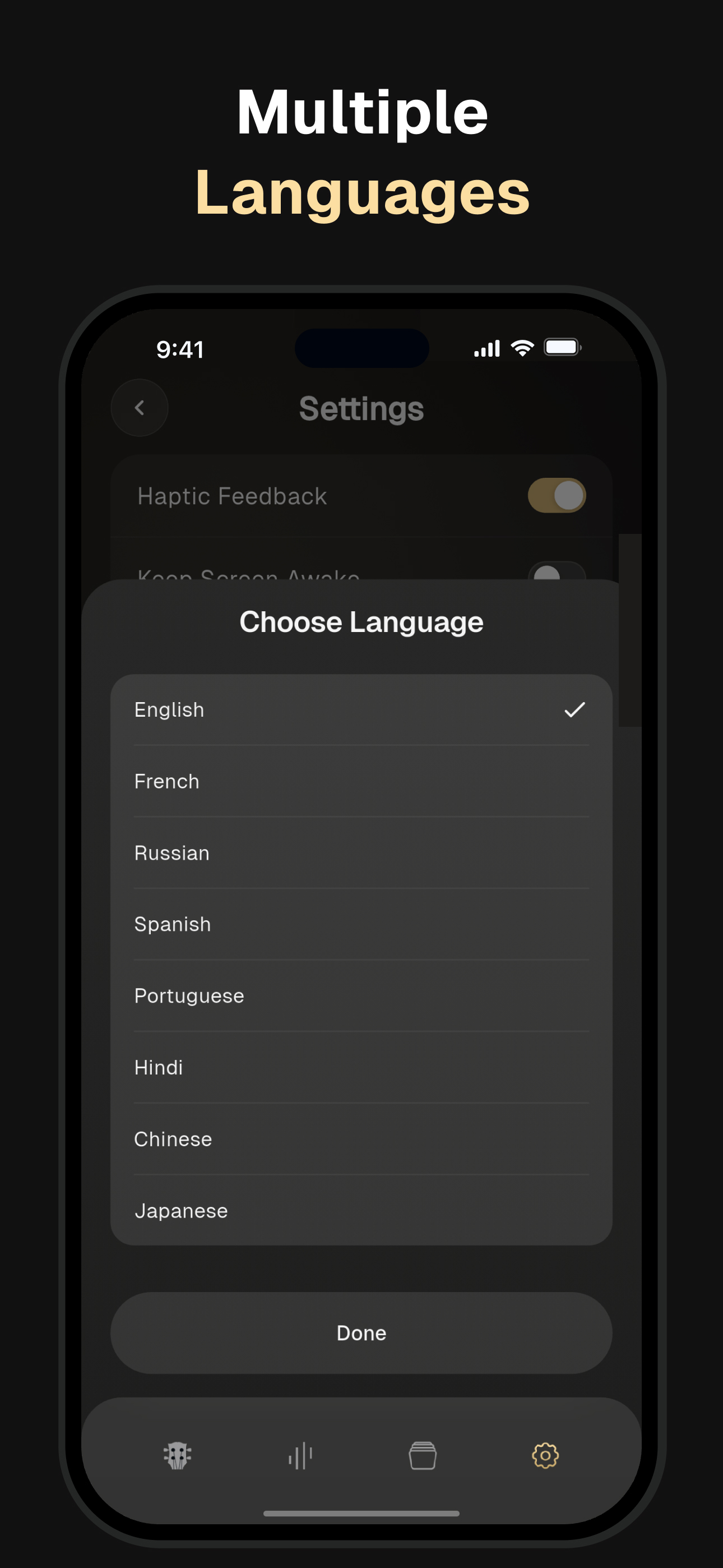 Tune in your language